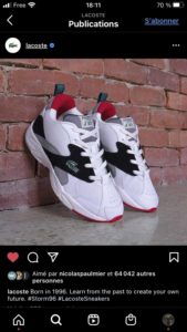 publication shooting photo instagram sneakers lacoste nicolas jacquemin